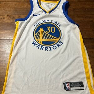 NBA Steph Curry White and Yellow Jersey
